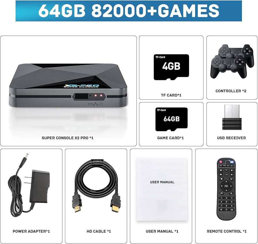 Kinhank Super Console X2 Pro Video Game Console Built-in 82000+